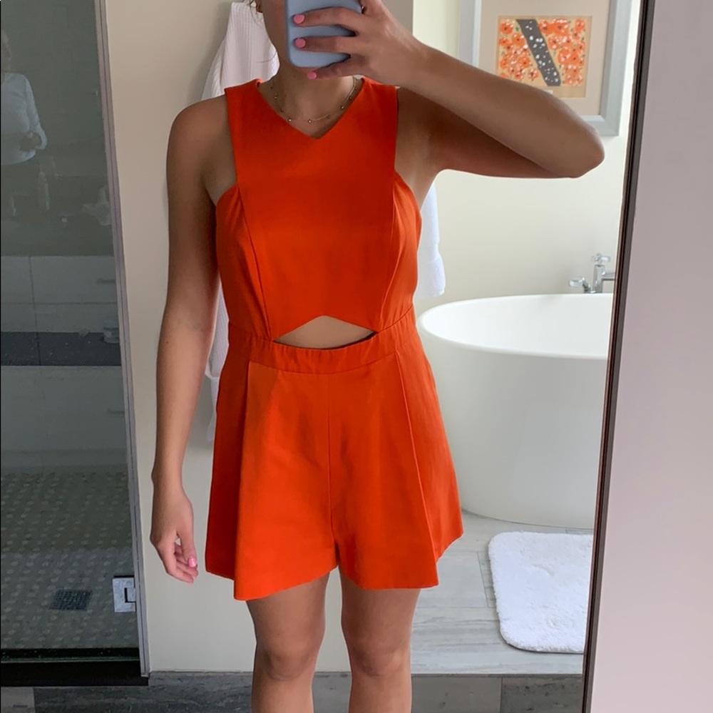 Bright Orange Romper with Cut- Out